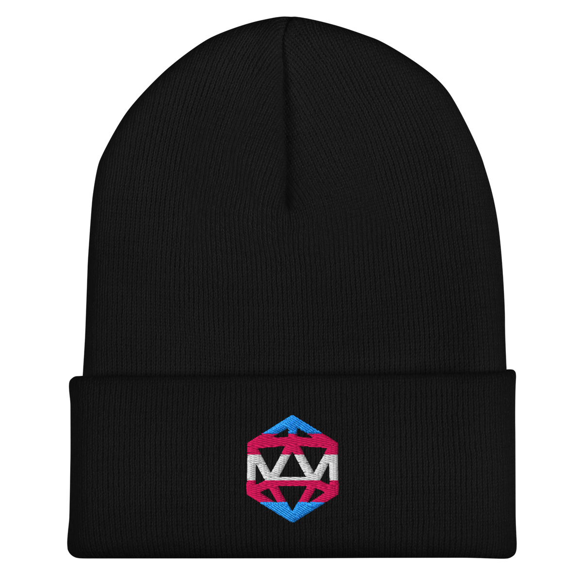 Embroidered Trans Pride d20 Beanie