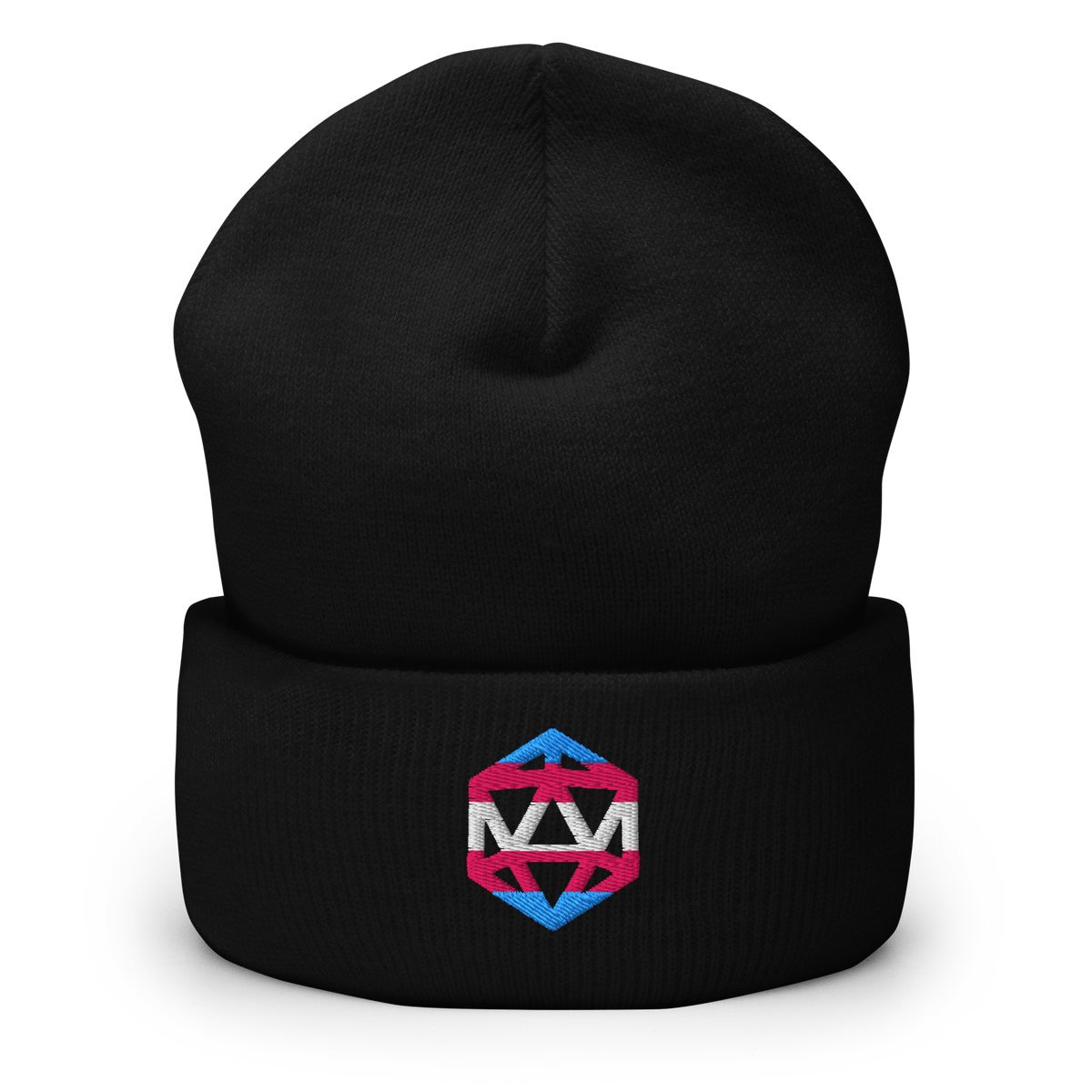 Embroidered Trans Pride d20 Beanie